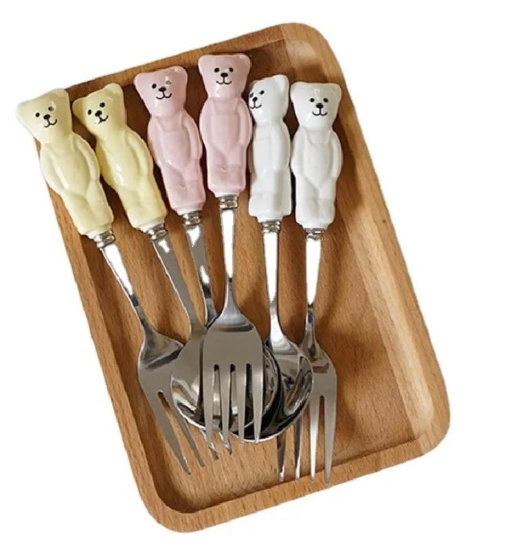 Teddy Bear Spoon & Fork Set