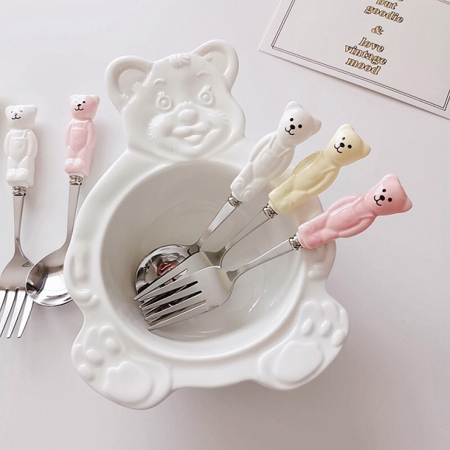 Teddy Bear Spoon & Fork Set